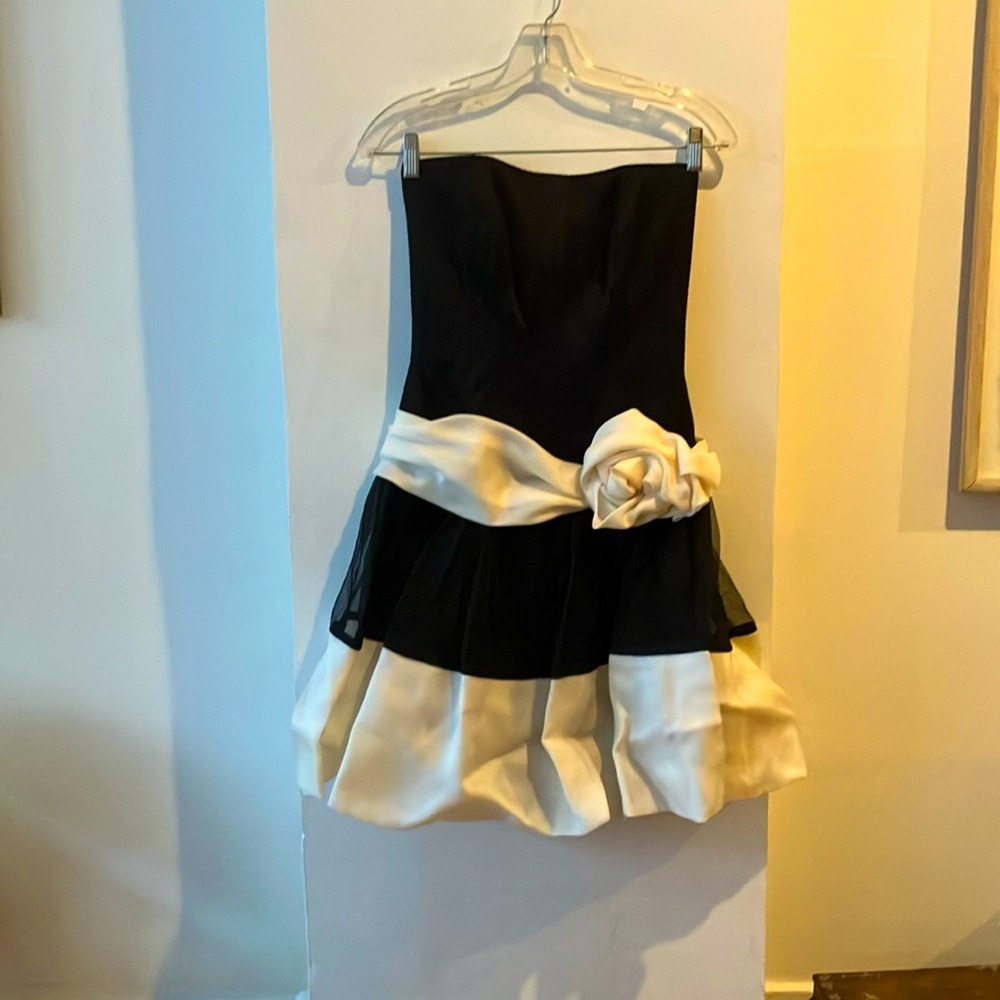 Alex Teih black and cream party dress